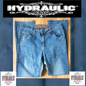 Hydraulic Blue Relaxed Fit Jeans with Classic Stitching